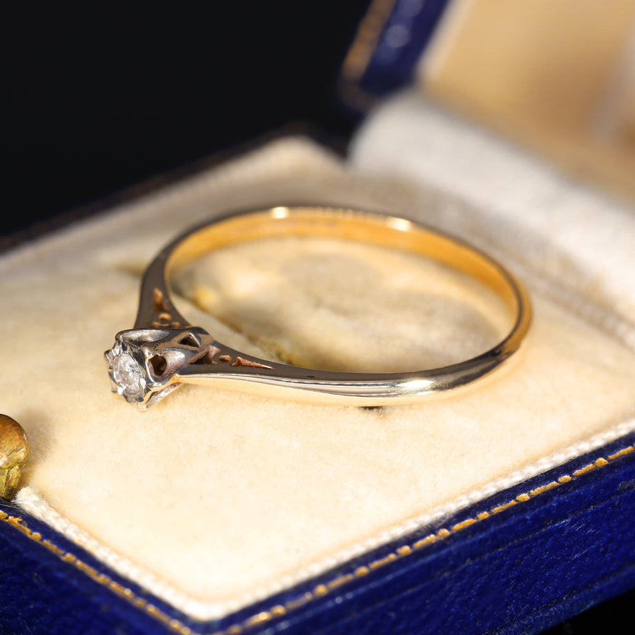 The Vintage Brilliant Cut Diamond Dainty Ring