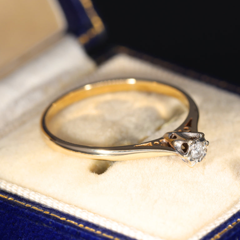 The Vintage Brilliant Cut Diamond Dainty Ring