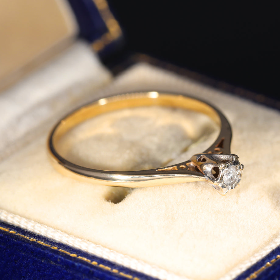 The Vintage Brilliant Cut Diamond Dainty Ring