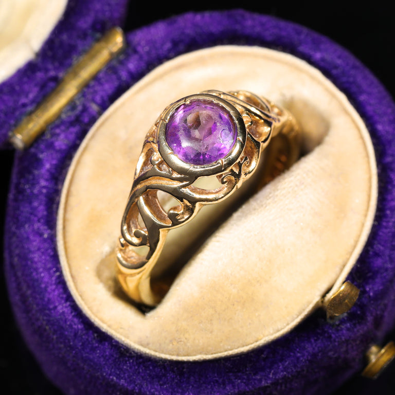 The Vintage 1975 Amethyst Filigree Ring