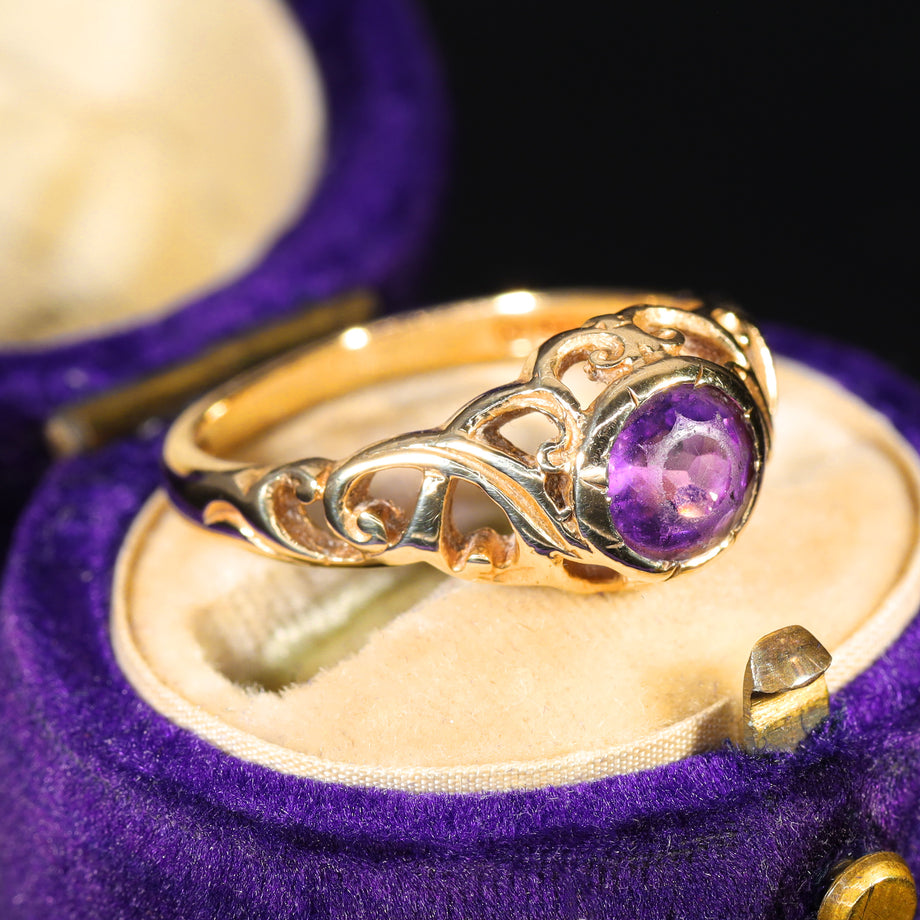 The Vintage 1975 Amethyst Filigree Ring