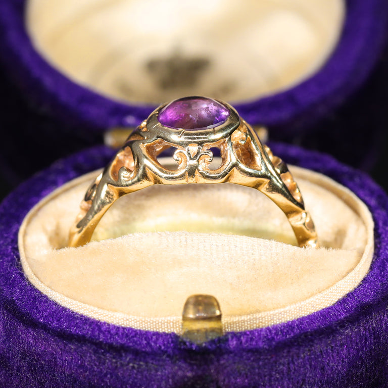 The Vintage 1975 Amethyst Filigree Ring