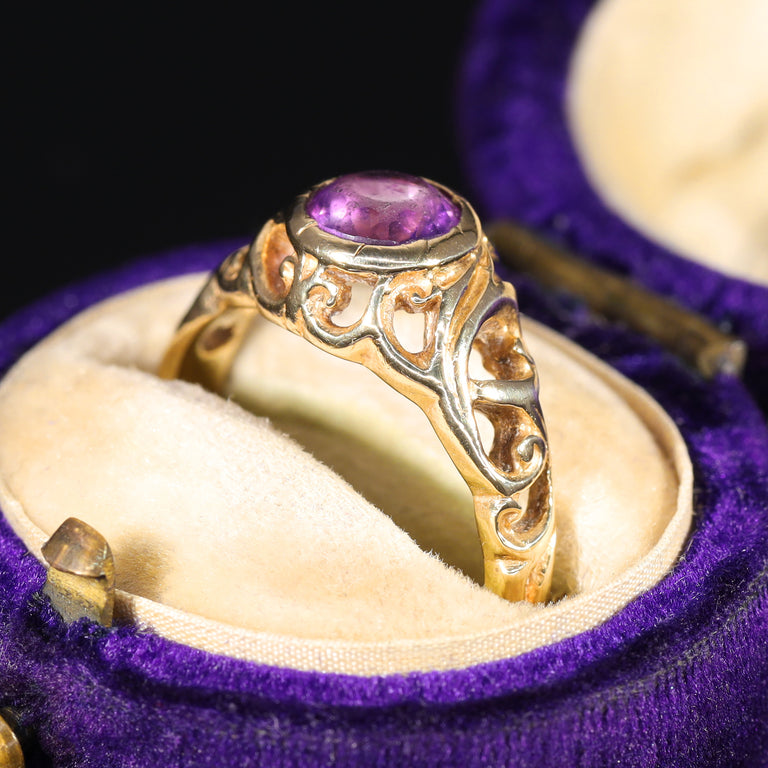 The Vintage 1975 Amethyst Filigree Ring