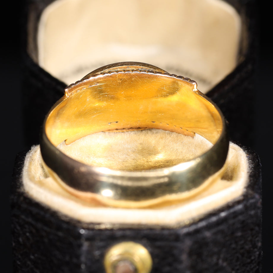 The Antique 1914 Pearl and Enamel Cross Ring