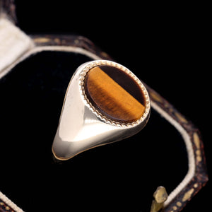 The Vintage Tiger's Eye Signet Ring - Antique Jewellers