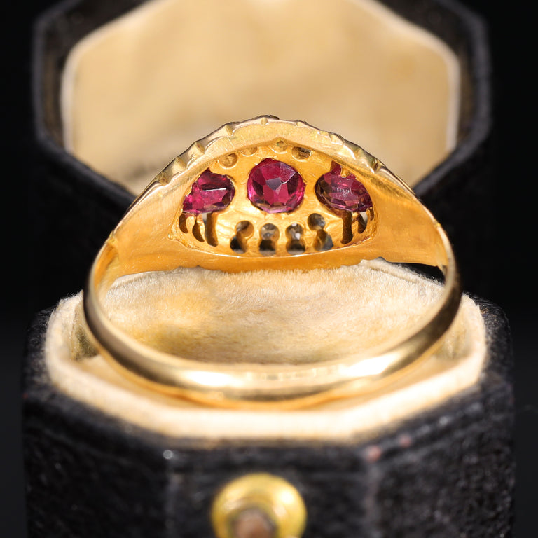 The Antique Victorian Ruby and Old Cut Diamond Cluster Ring
