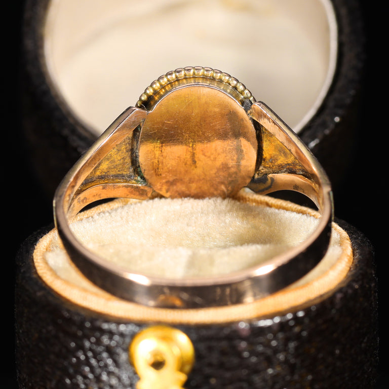 The Antique Victorian Oval Hairpiece Mourning Ring