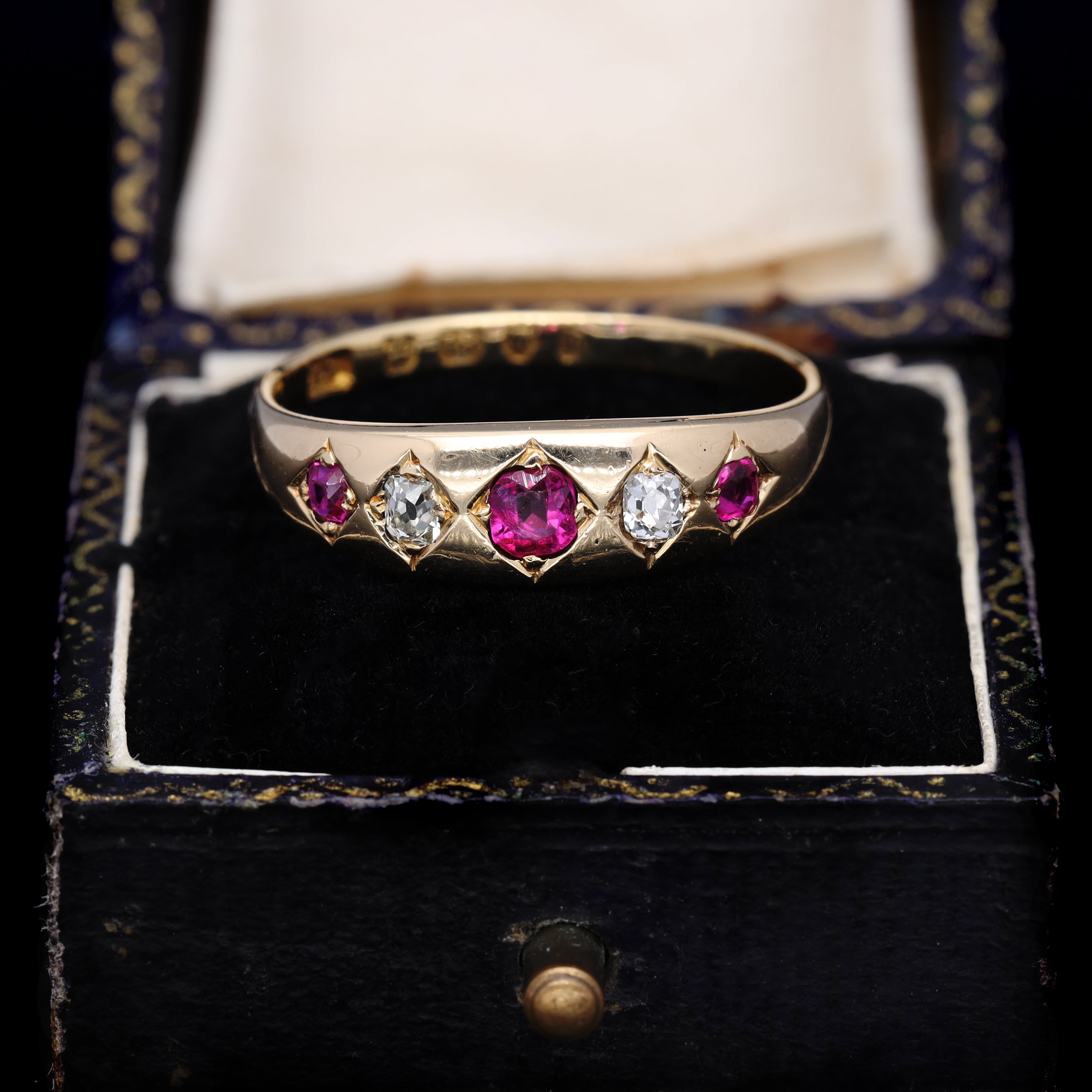 The Antique 1877 Ruby and Old Cut Diamond Classic Ring - Antique Jewellers