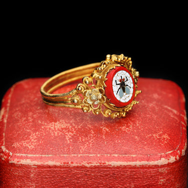 The Antique Fly Micro Mosaic Ring - Antique Jewellers