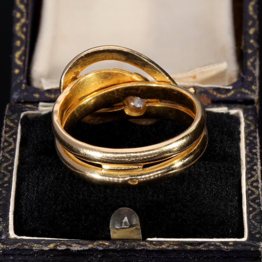 The Antique Old Cut Diamond Coiled Snake Ring