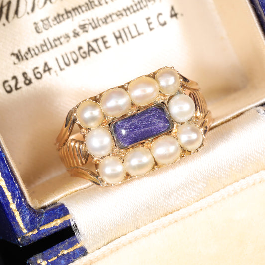 The Antique Georgian Pearl and Enamel Elaborate Ring