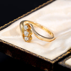 The Antique 1919 Old European Diamond Twist Ring - Antique Jewellers
