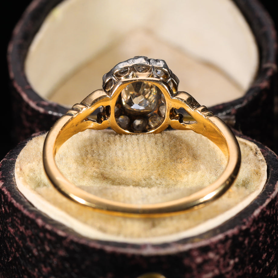 The Antique Georgian Old Mine Cut Diamond Cluster Ring