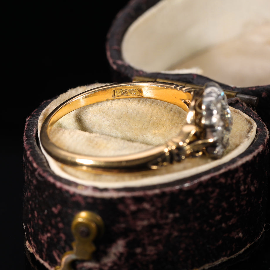 The Antique Georgian Old Mine Cut Diamond Cluster Ring