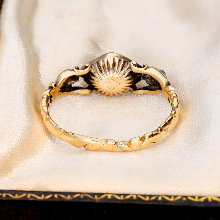 The Antique Georgian Ruby and Rose Cut Diamond Ring