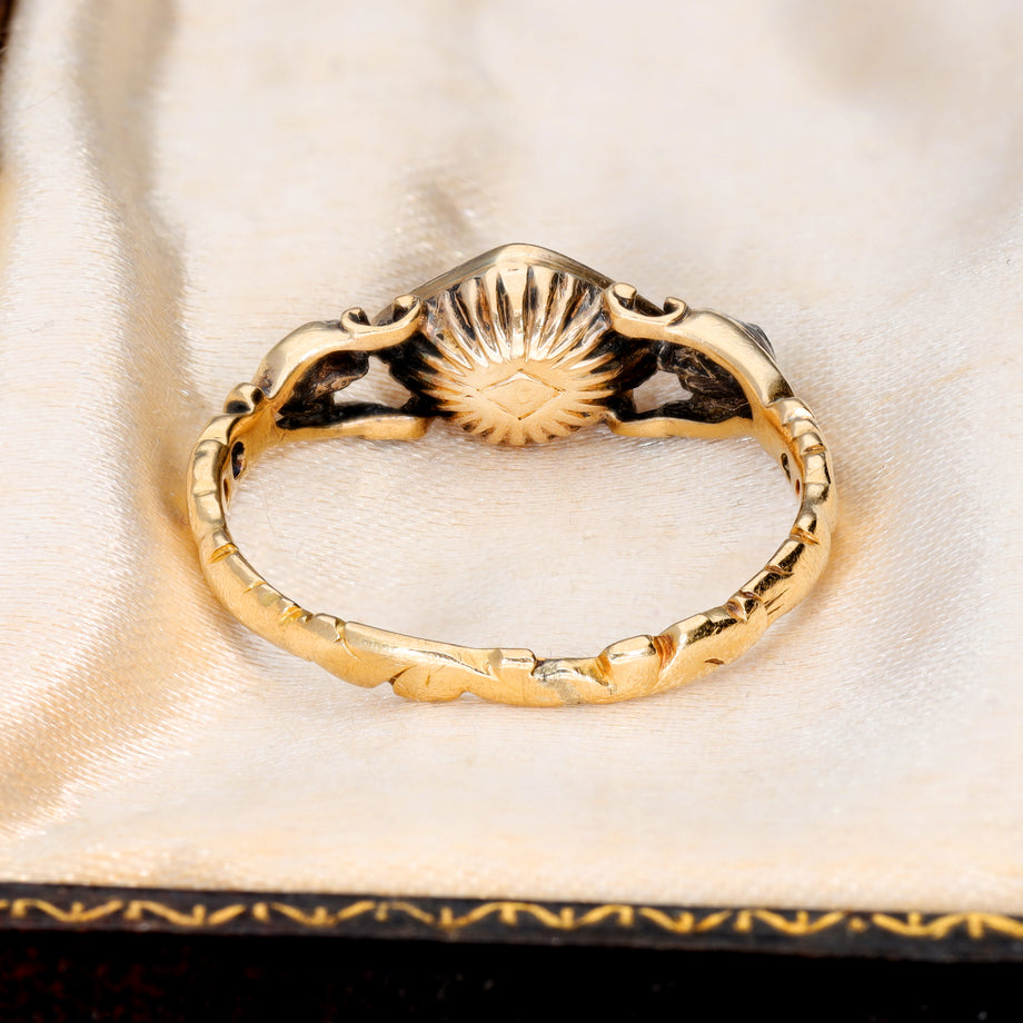 The Antique Georgian Ruby and Rose Cut Diamond Ring