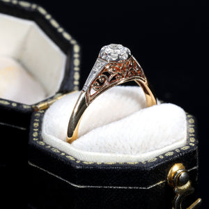 The Vintage Brilliant Cut Diamond Filigree Ring - Antique Jewellers