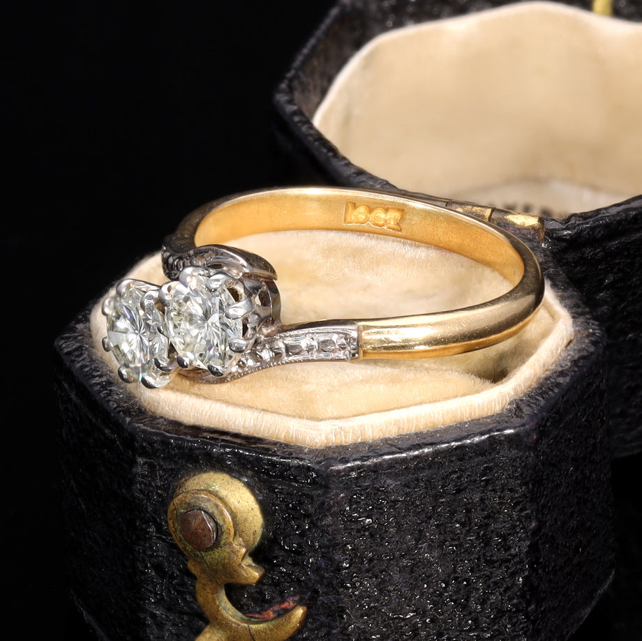 The Vintage Toi Et Moi Brilliant Cut Diamond Eternal Ring - Antique Jewellers