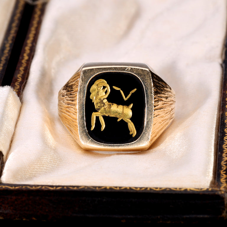 The Vintage 1983 Aries Signet Ring - Antique Jewellers