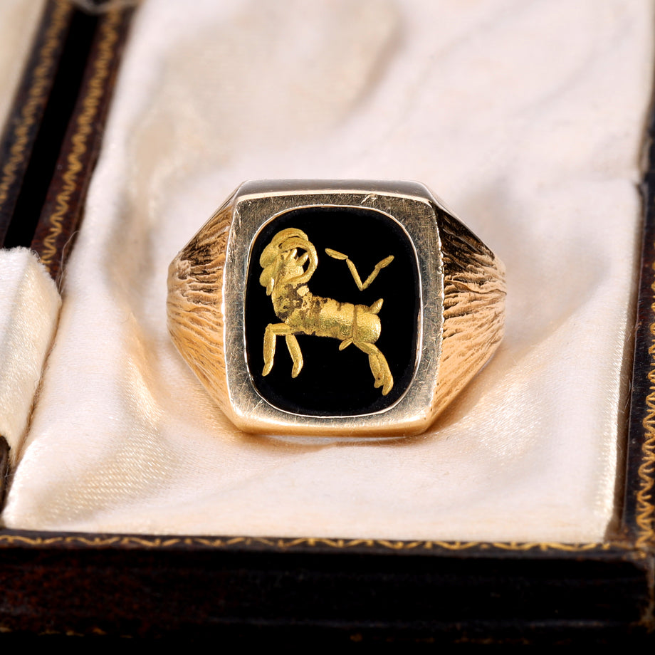 The Vintage 1983 Aries Signet Ring - Antique Jewellers