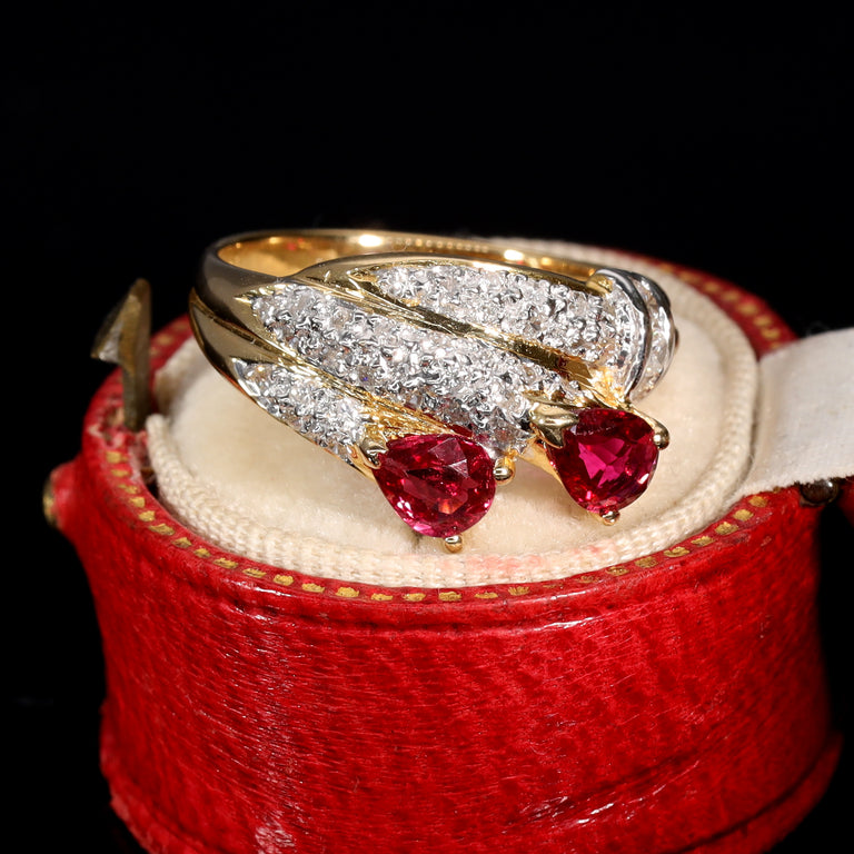 The Vintage Ruby and Diamond Claw Ring - Antique Jewellers
