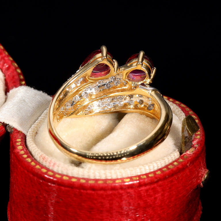 The Vintage Ruby and Diamond Claw Ring - Antique Jewellers