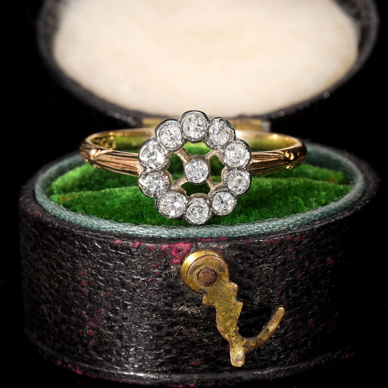 The Antique Eight Cut Diamond Daisy Cluster