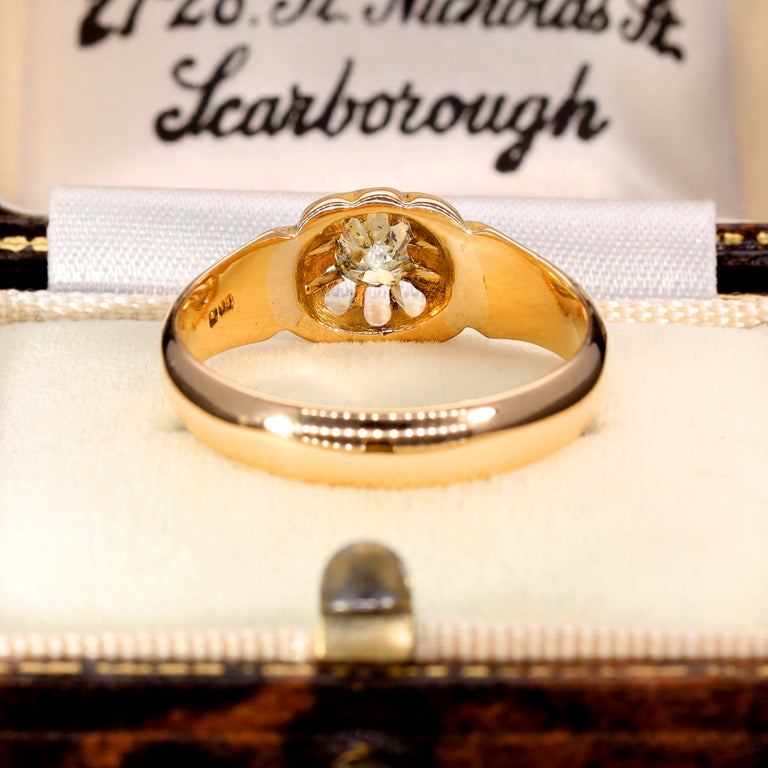 The Antique 1919 Claw Set Yellow Diamond Ring - Antique Jewellers