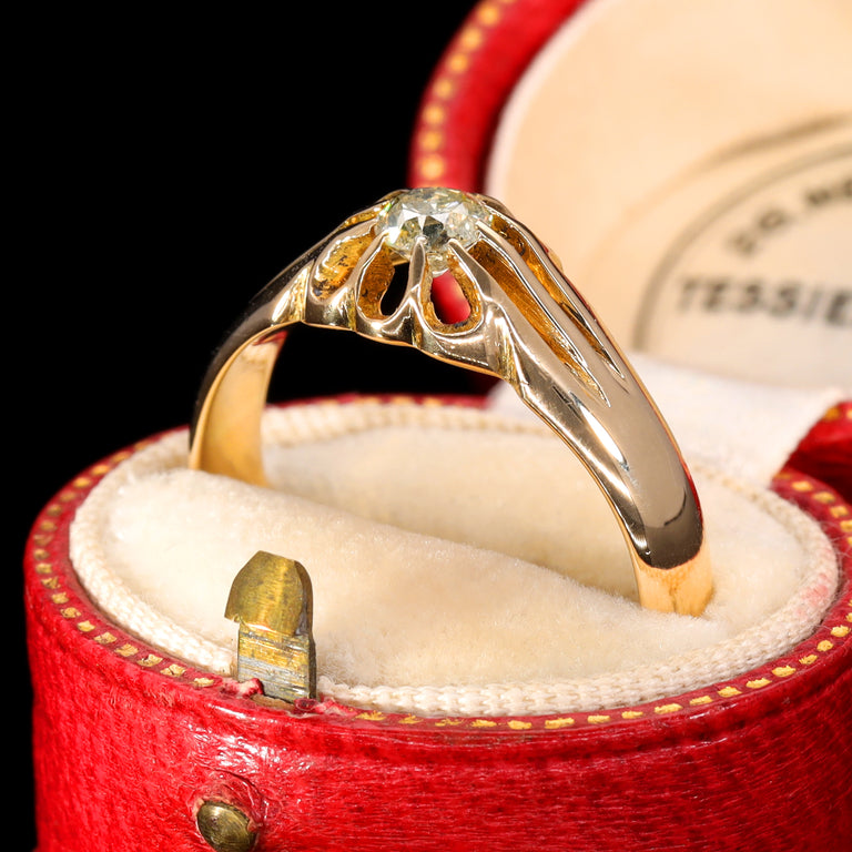 The Antique 1919 Claw Set Yellow Diamond Ring - Antique Jewellers