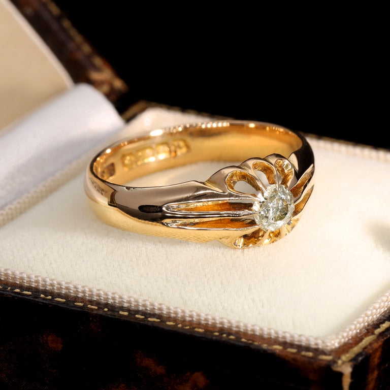The Antique 1919 Claw Set Yellow Diamond Ring - Antique Jewellers