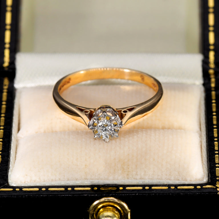 The Vintage 1985 Illusion Set Diamond Flower Ring