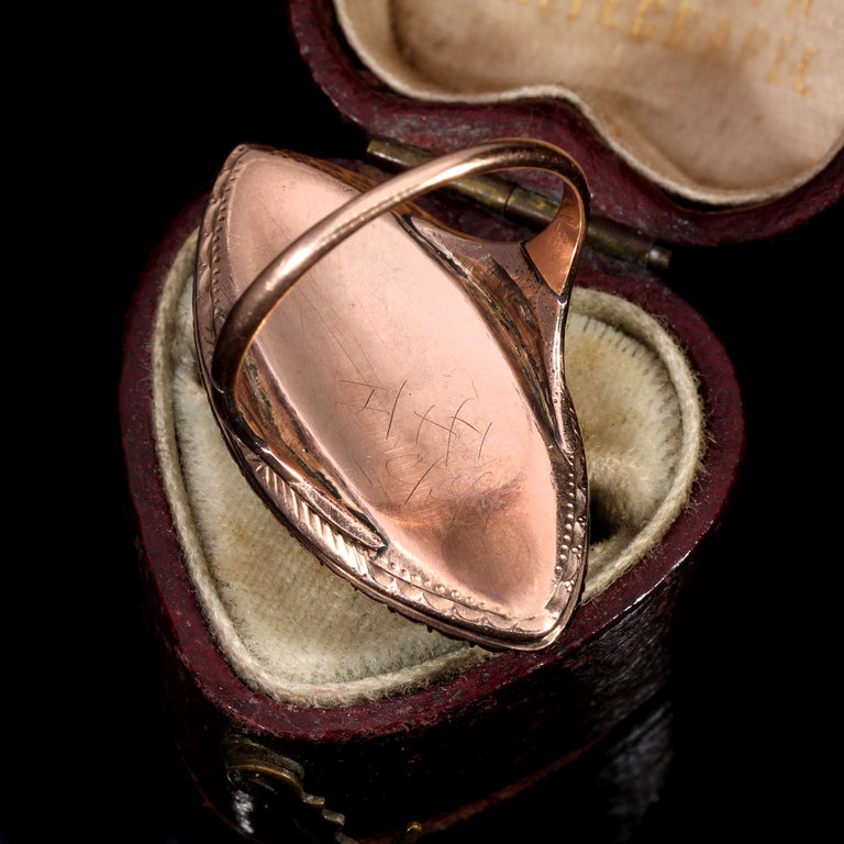 The Antique Georgian Pearl and Enamel Monogram Mourning Ring