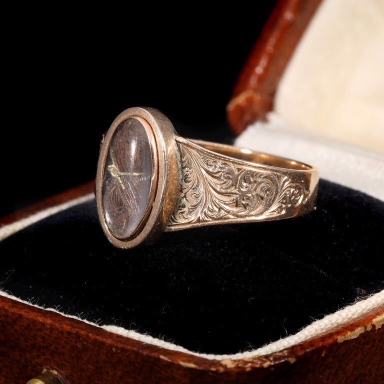 The Antique Victorian 1886 James Miller M.D. Mourning Ring