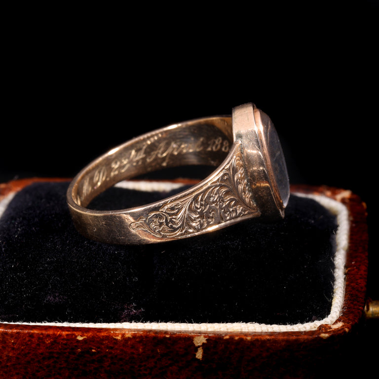The Antique Victorian 1886 James Miller M.D. Mourning Ring