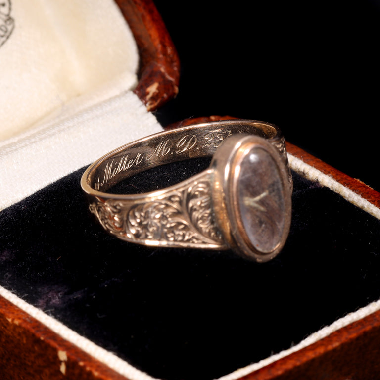 The Antique Victorian 1886 James Miller M.D. Mourning Ring