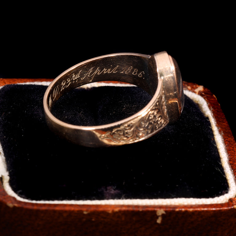 The Antique Victorian 1886 James Miller M.D. Mourning Ring