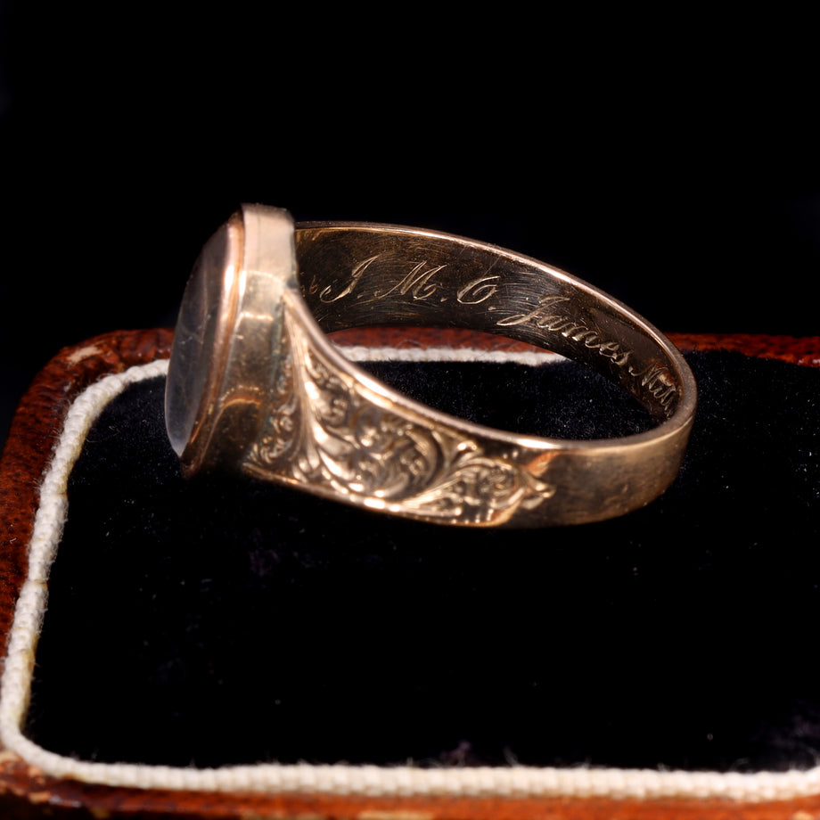 The Antique Victorian 1886 James Miller M.D. Mourning Ring