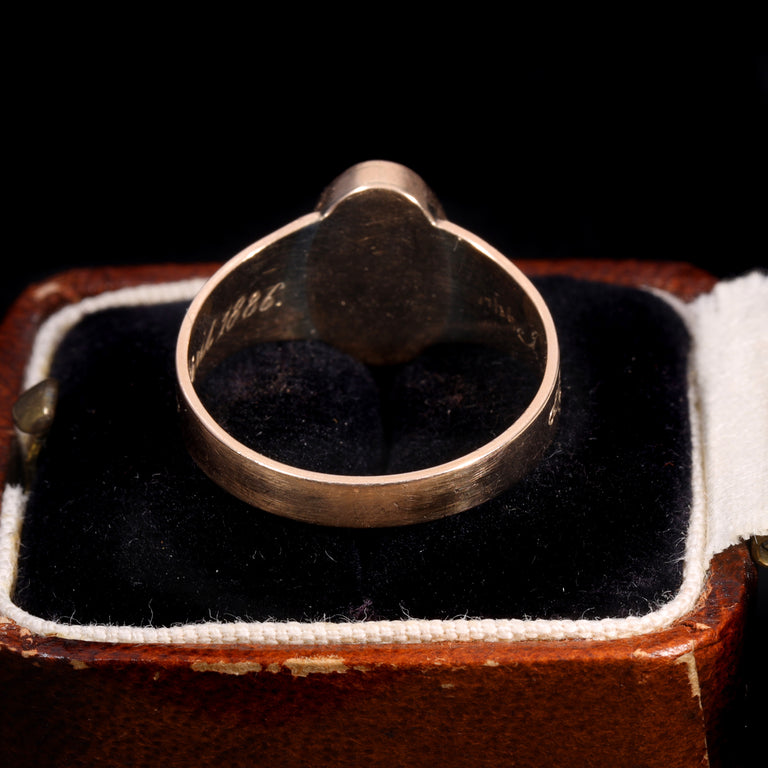 The Antique Victorian 1886 James Miller M.D. Mourning Ring