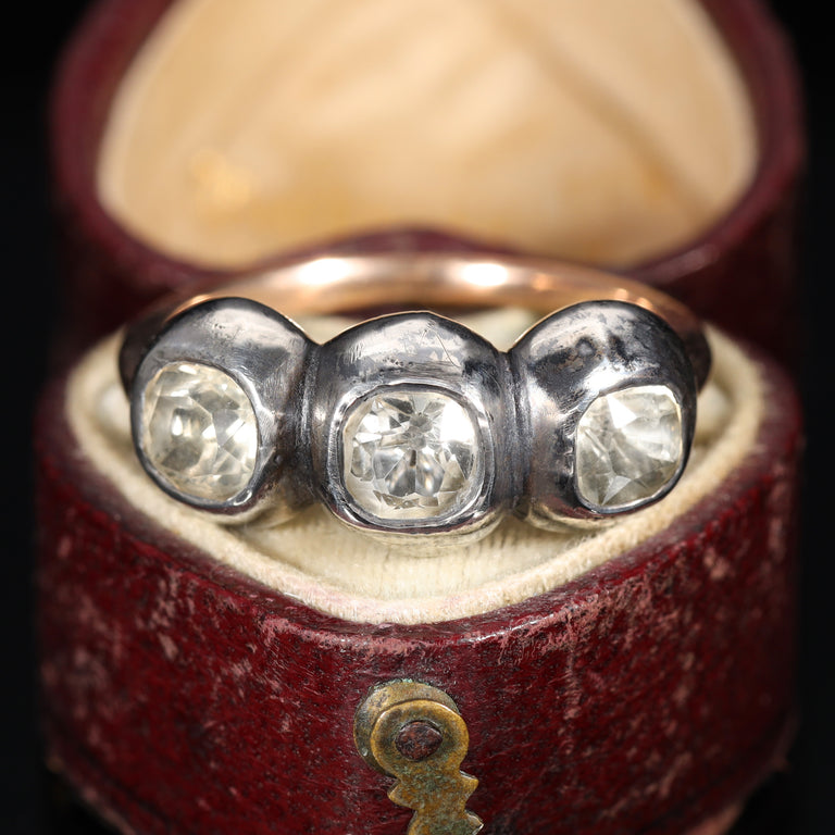 The Antique Georgian Paste and Quartz Silver Set Ring