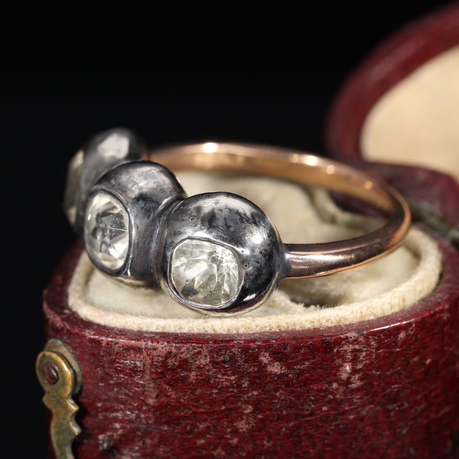 The Antique Georgian Paste and Quartz Silver Set Ring