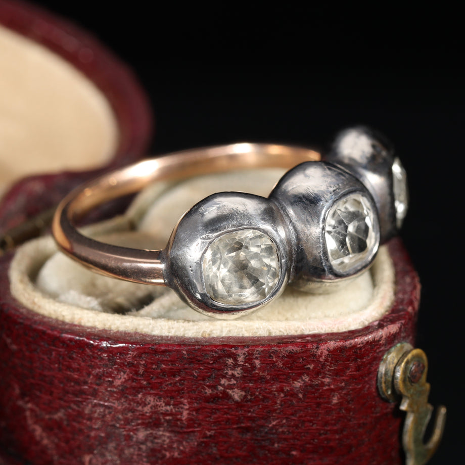 The Antique Georgian Paste and Quartz Silver Set Ring