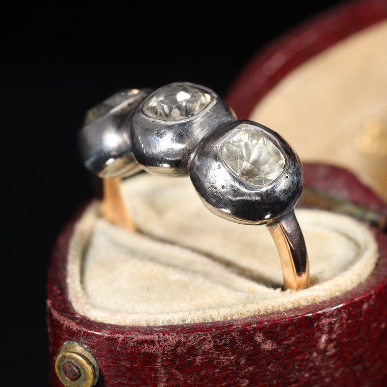 The Antique Georgian Paste and Quartz Silver Set Ring