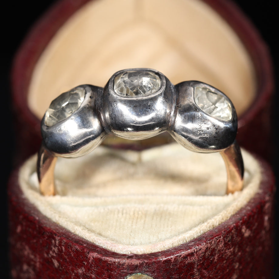 The Antique Georgian Paste and Quartz Silver Set Ring