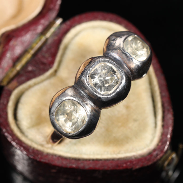 The Antique Georgian Paste and Quartz Silver Set Ring