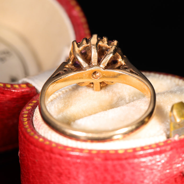 The Vintage 1970 Ruby Cluster Rose Ring