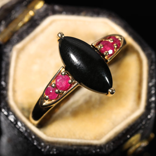 The Vintage 2003 Onyx and Ruby Ring