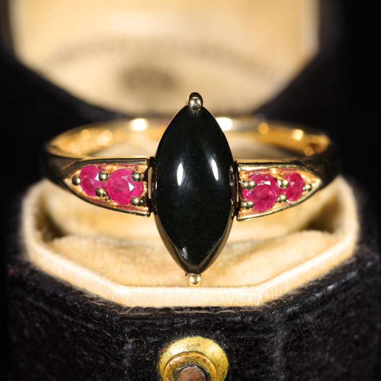 The Vintage 2003 Onyx and Ruby Ring
