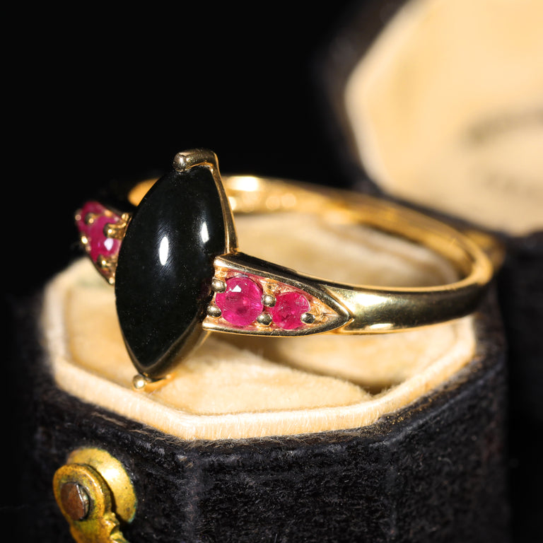 The Vintage 2003 Onyx and Ruby Ring