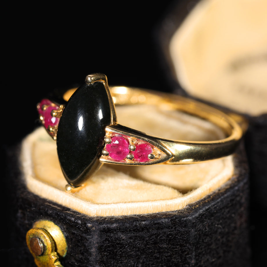 The Vintage 2003 Onyx and Ruby Ring