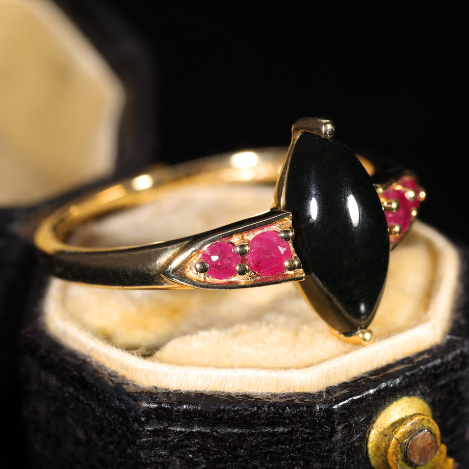 The Vintage 2003 Onyx and Ruby Ring